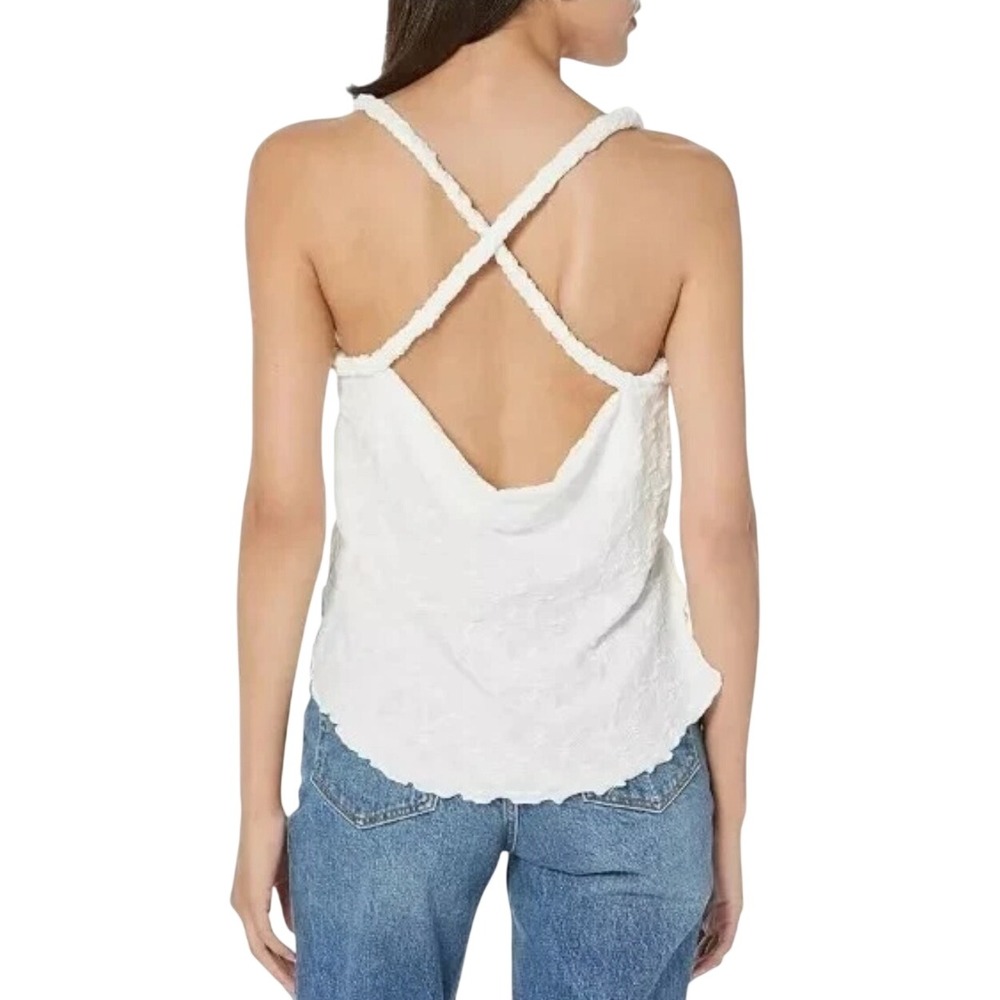 Free People White Textured Braided Halter Cowl Neck Top OB1704292 Womens Small - Picture 9 of 10